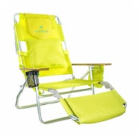 Ostrich Deluxe Padded 3-N-1 Outdoor Lounge Reclining Beach Chair, Lime Green