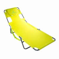 Ostrich Chaise Lounge Folding Portable Sunbathing Pool Beach Chair, Neon Green