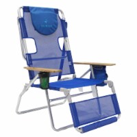 Ostrich 3-N-1 Altitude Outdoor Lounge Reclining Beach 16-Inch Height Chair, Blue