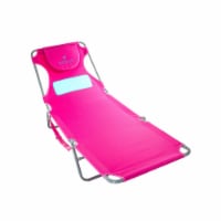 Ostrich Comfort Lounger Face Down Sunbathing Chaise Lounge Beach Chair, Pink