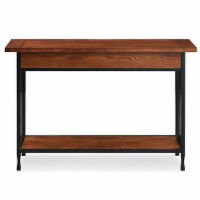 Leick Ironcraft Wood Console Table in Burnished Oak