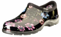 Sloggers Women's Ditsy Spring Print Waterproof Gardening Shoe - Black Perspective: Main