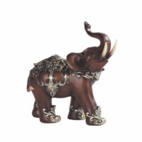 Q-Max 11GSC88097 6 in. Decorative Wood Like Thai Elephant Statue, Red