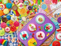Springbok Cupcake Chaos - 500 Piece Jigsaw Puzzle for Adults - Unique Cut Pieces