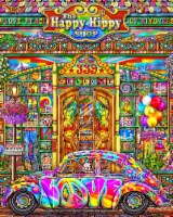Springbok's 1000 Piece Jigsaw Puzzle The Happy Hippy Shop - Made in USA