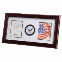 Allied Frame US Navy Medallion Double Picture Frame - Two 4 x 6 Photo Openings