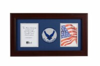 Allied Frame US Air Force Wings Medallion Double Picture Frame - Two 4 x 6 Photo Openings