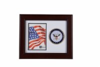 Allied Frame US Navy Medallion Portrait Picture Frame - 4 x 6 Picture Opening