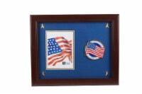 Allied Frame US American Flag Patriotic Picture Frame with Medallion and Stars - 5 x 7 inch