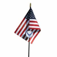 Allied Air Force Wings Veteran Grave Marker With 30 Inch Tall American Cemetery Flag Perspective: Main