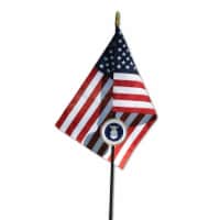 Allied Air Force Veteran Grave Marker With 30 Inch Tall American Cemetery Flag
