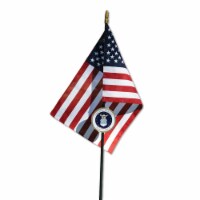 Allied Air Force Veteran Grave Marker With 30 Inch Tall American Cemetery Flag