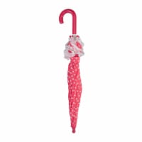 ShedRain RainEssentials® Kids' Polka Dot Pattern Stick Umbrella - Pink/White Perspective: Main