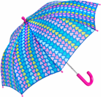 ShedRain Kids' Heart Stripe Pattern Stick Umbrella Perspective: Main