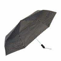 ShedRain Windjammer Compact Polka Dot Umbrella - Black/White Perspective: Main