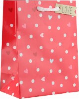 Berwick Heart and Polka Dot Valentine Gift Bag - Pink/White Perspective: Main