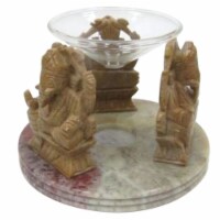 3 Ganesha Soapstone Oil Burner, Glass Bowl (501VI) 6