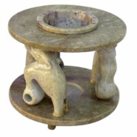 Soapstone Oil Burner, 3 Circus Elephants, 5