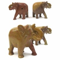 Soapstone Elephant Book Ends, 4