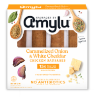Amylu® Caramelized Onion & White Cheddar Chicken Sausages Perspective: Main