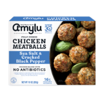 Amylu Sea Salt Cracked Black Pepper Fully Cooked Chicken Meatballs Perspective: Main