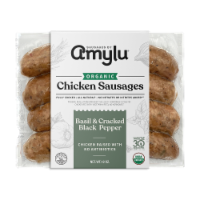 Amylu® Organic Basil & Cracked Black Pepper Chicken Sausages Perspective: Main