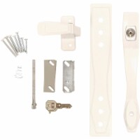 Larson White Heavy-Duty Keyed Push Button Door Latch CH2010301