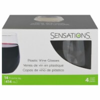 Sensations 14-Ounce Stemless Wine Glass - Clear - 4 Count