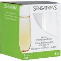 Sensations® Clear Plastic Stemless Champagne Flutes Perspective: Main