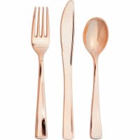 Creative Converting 338364 Assorted Cutlery, Metallic Rosegold - 24 Count