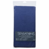 Sensations Plastic Lined Tablecover 54x108" - Navy Blue Perspective: Main