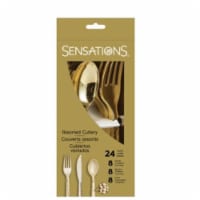Sensations Gold Hammered Assorted Plastic Cutlery Perspective: Main