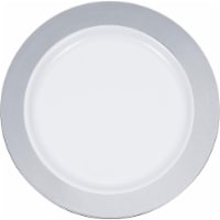 Creative Converting 347875 7 in. Silver Rim Plastic Dessert Plates - 120 Count