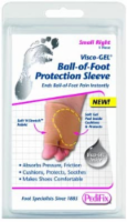 Pedifix Visco-Gel Ball-Of-Foot Protection Metatarsal Sleeve, 1 Pack Small Right