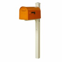 Special Lite Products SCD1008ORG-SPK720IVR-VN Mid Modern Dylan Curbside Mailbox & Post, Orang