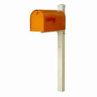 Special Lite Products SCR1016AORG-SPK720IVR-VN Mid Modern Rigby Curbside Mailbox & Post, Oran