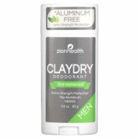 Zion Health Men ClayDry Deodorant Sandalwood - 2.8 oz (80 g) Perspective: Main