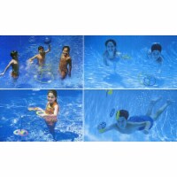 Swim Central 30928462 4 in 1 Fun Pack Swimming Pool Games for Basketball Ring Toss Dive Rings