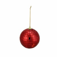 Northlight 4ct Red Hot Mirrored Glass Disco Ball Christmas Ornaments 3.5