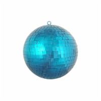 Northlight Peacock Blue Mirrored Glass Disco Ball Christmas Ornament 8  (200mm)