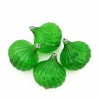 Northlight 4ct Green Transparent Onion Drop Shatterproof Christmas Ornaments 4.5