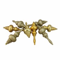 Northlight 8ct Vegas Gold Shatterproof 4-Finish Finial Christmas Ornaments 7