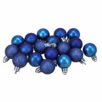 Northlight 18ct Lavish Blue Shatterproof 4-Finish Christmas Ball Ornaments 1.25 (30mm)