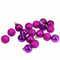Northlight 18ct Magenta Pink Shatterproof 4-Finish Christmas Ball Ornaments 1.25 (30mm)