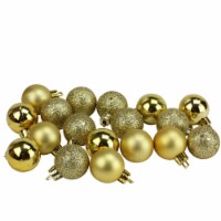 Northlight 18ct Vegas Gold Shatterproof 4-Finish Christmas Ball Ornaments 1.25 (30mm)