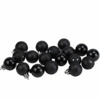Northlight 18ct Jet Black Shatterproof 4-Finish Christmas Ball Ornaments 1.25 (30mm)
