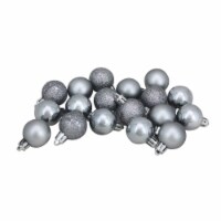 Northlight 18ct Pewter Gray Shatterproof 4-Finish Christmas Ball Ornaments 1.25 (30mm)