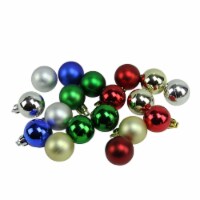 Northlight 18ct Traditional Multi Shatterproof 2-Finish Christmas Ball Ornaments 1.25 (30mm)