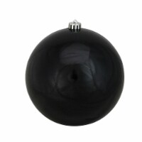 Northlight Shiny Jet Black Shatterproof Christmas Ball Ornament 8  (200mm)