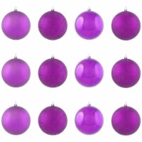 Northlight 12ct Purple Shatterproof 4-Finish Christmas Ball Ornaments 4 (100mm)